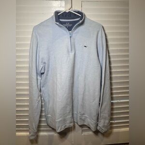 Vineyard Vines Light Blue Quarter Zip Pullover Pima Cotton Men’s